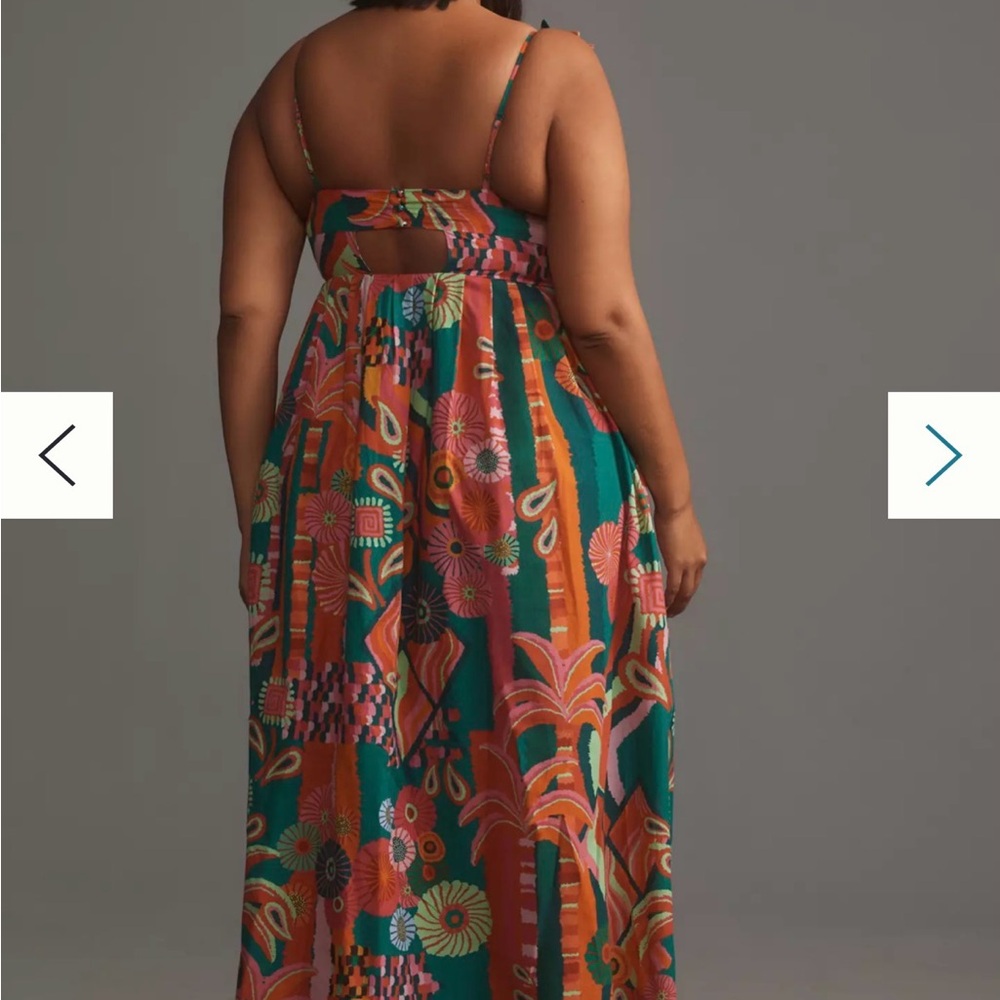 FARM Rio Teal, Orange & Pink Floral Strapless Dress - Picture 2 of 9